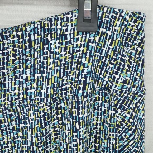 J Jill Wearever Skirt Womens XL Black Blue Yellow Stretch Knit Elastic Waist - Picture 6 of 9